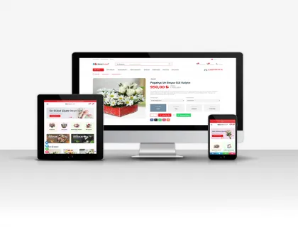 Çiçekçi İnternet Sitesi (GELİŞMİŞ E-TİCARET MODÜLLÜ - Yeni Dil Sistemli)